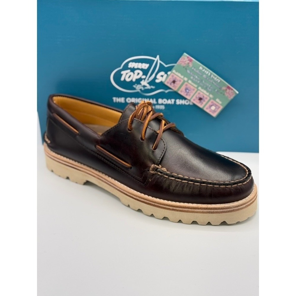 Sperry A/O 3-Eye Lug Brown Leather Boat Shoe Men's NIB Sz 12M